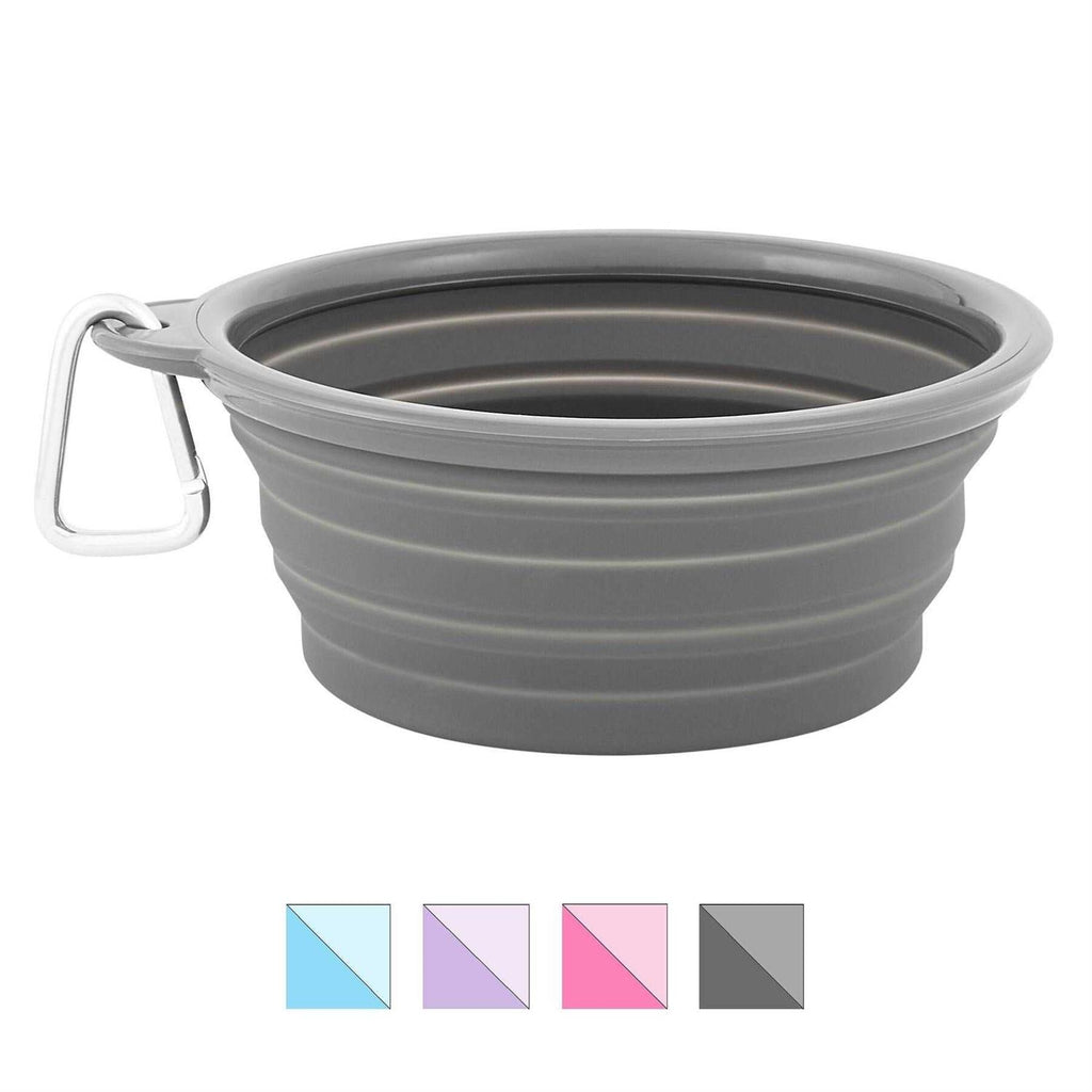 Collapsible Silicone Water Travel Bowl with Clip G1161