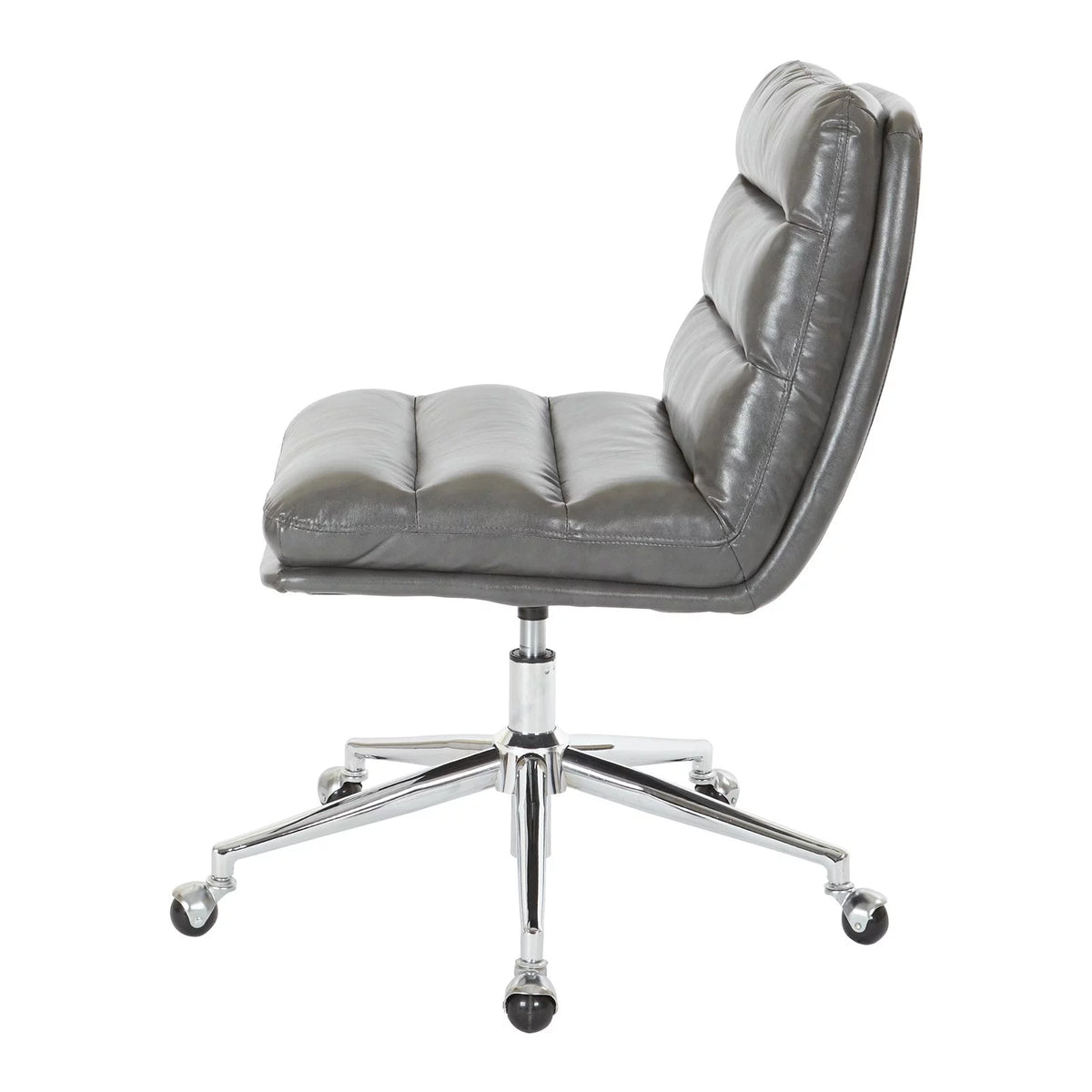 White Faux Leather Office Chair with Gold Base U745