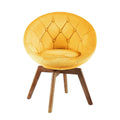 Yellow Velvet Tufted Swivel Accent Chair M80636
