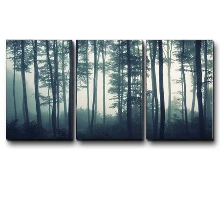 Three Piece Canvas Teal Tree Forest Canvas Art 24x36 Inches C7748