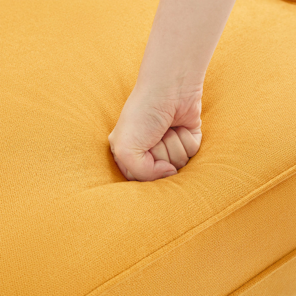 Yellow Upholstered Accent Chair with Ottoman B499