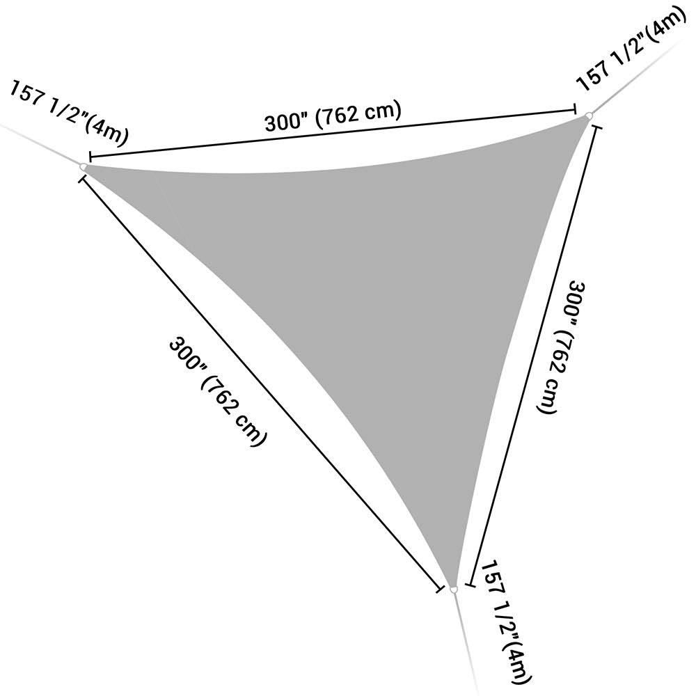 Brown White Triangle Sun Sail Shade Canopy J92603