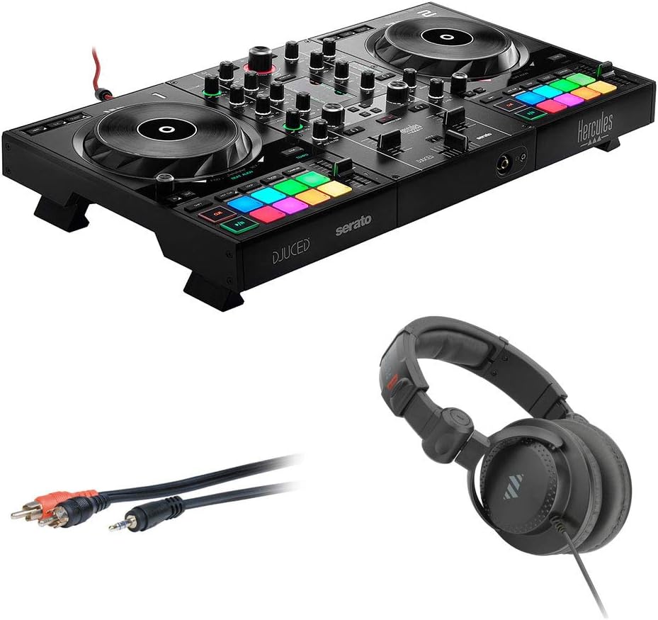 DJ Software Controller with Monitor Headphones & RCA Cable S686501