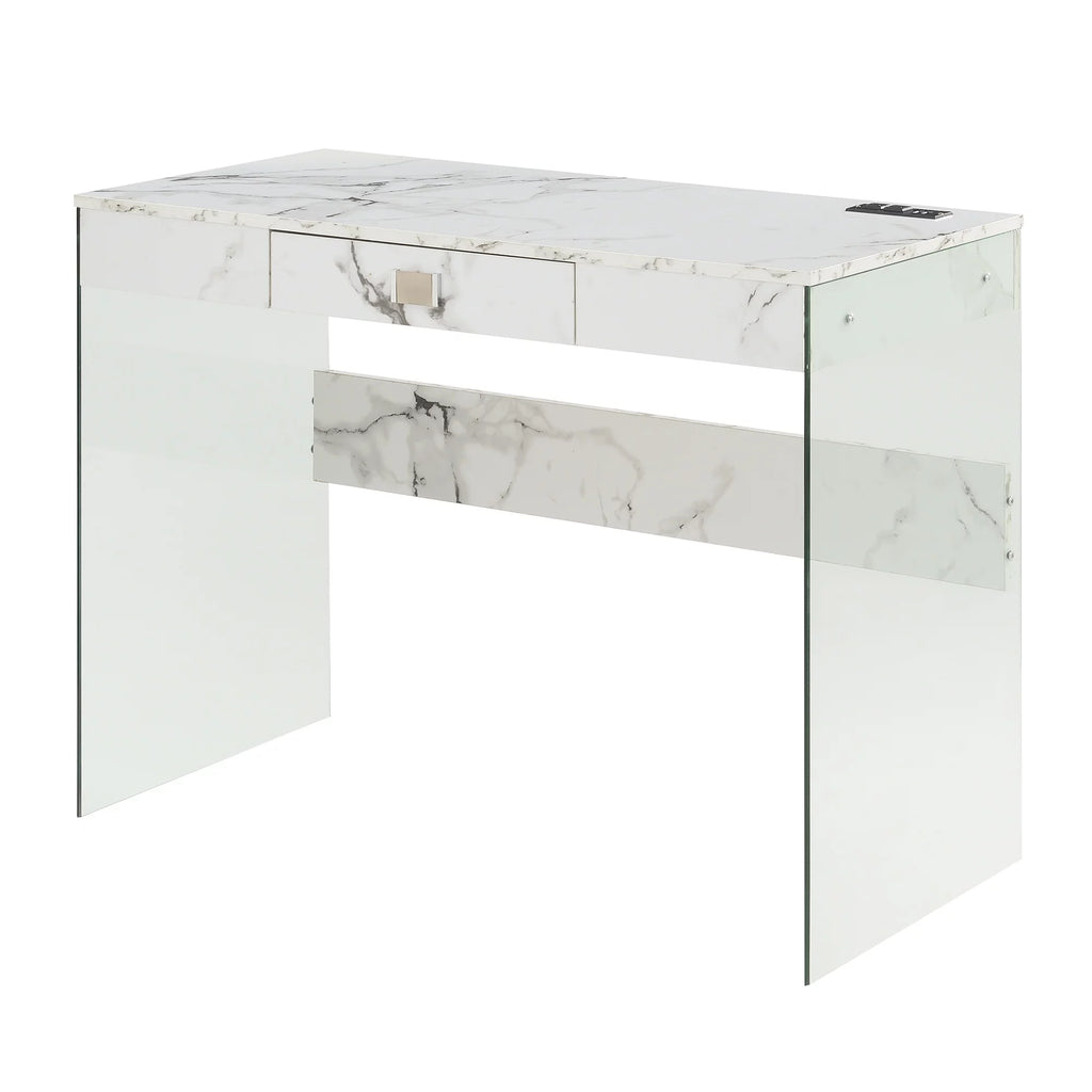 Glass Desk with Charging Station I592610
