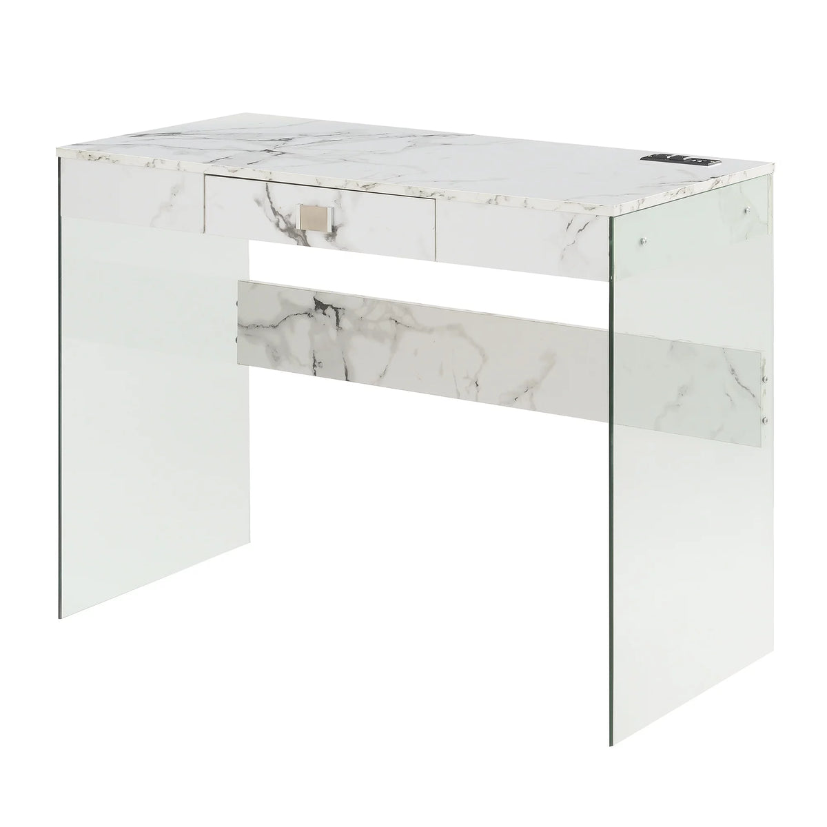 Glass Desk with Charging Station I592610