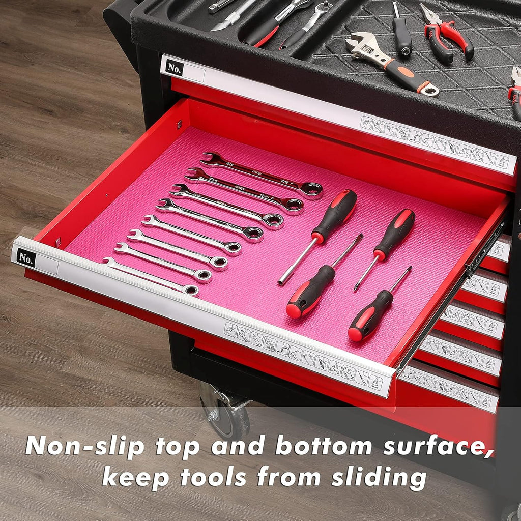 Rosy Pink 16 inch x 16 feet Thick Tool Box Drawer Shelf Liner Pack of 2 K6307