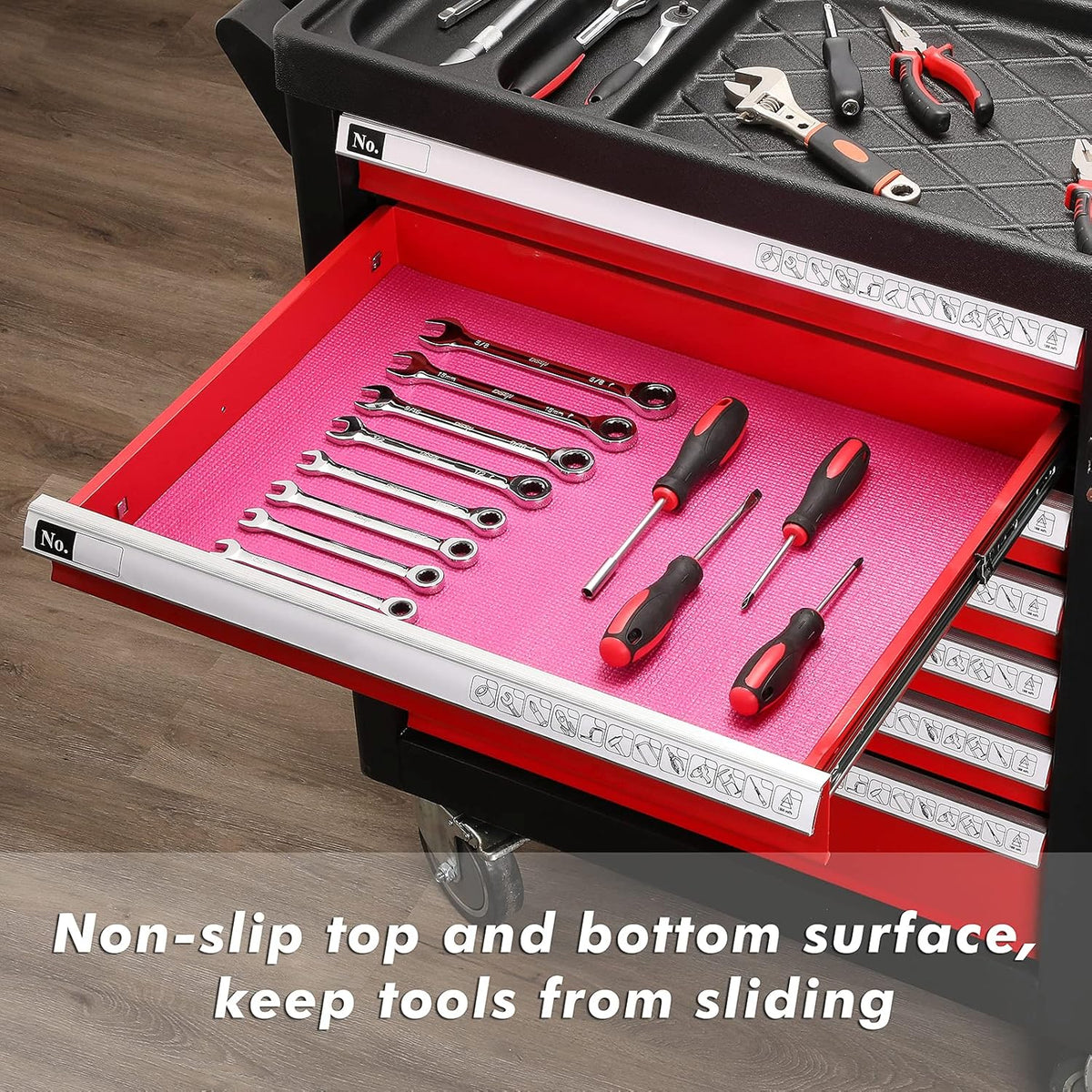 Rosy Pink 16 inch x 16 feet Thick Tool Box Drawer Shelf Liner Pack of 2 K6307