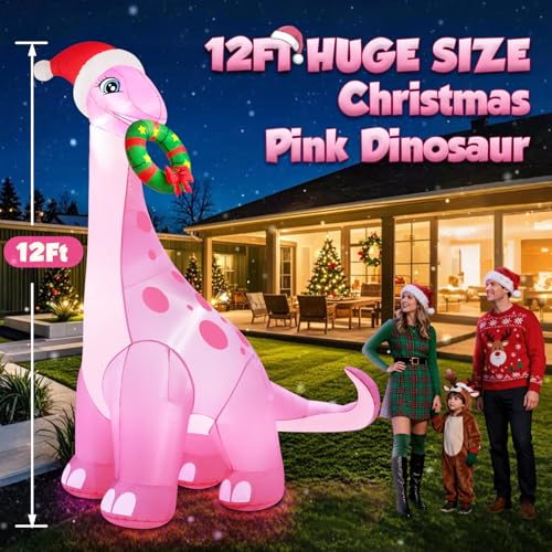 12FT Giant Christmas Inflatables Snowman with 3-Color LED Lights I34415