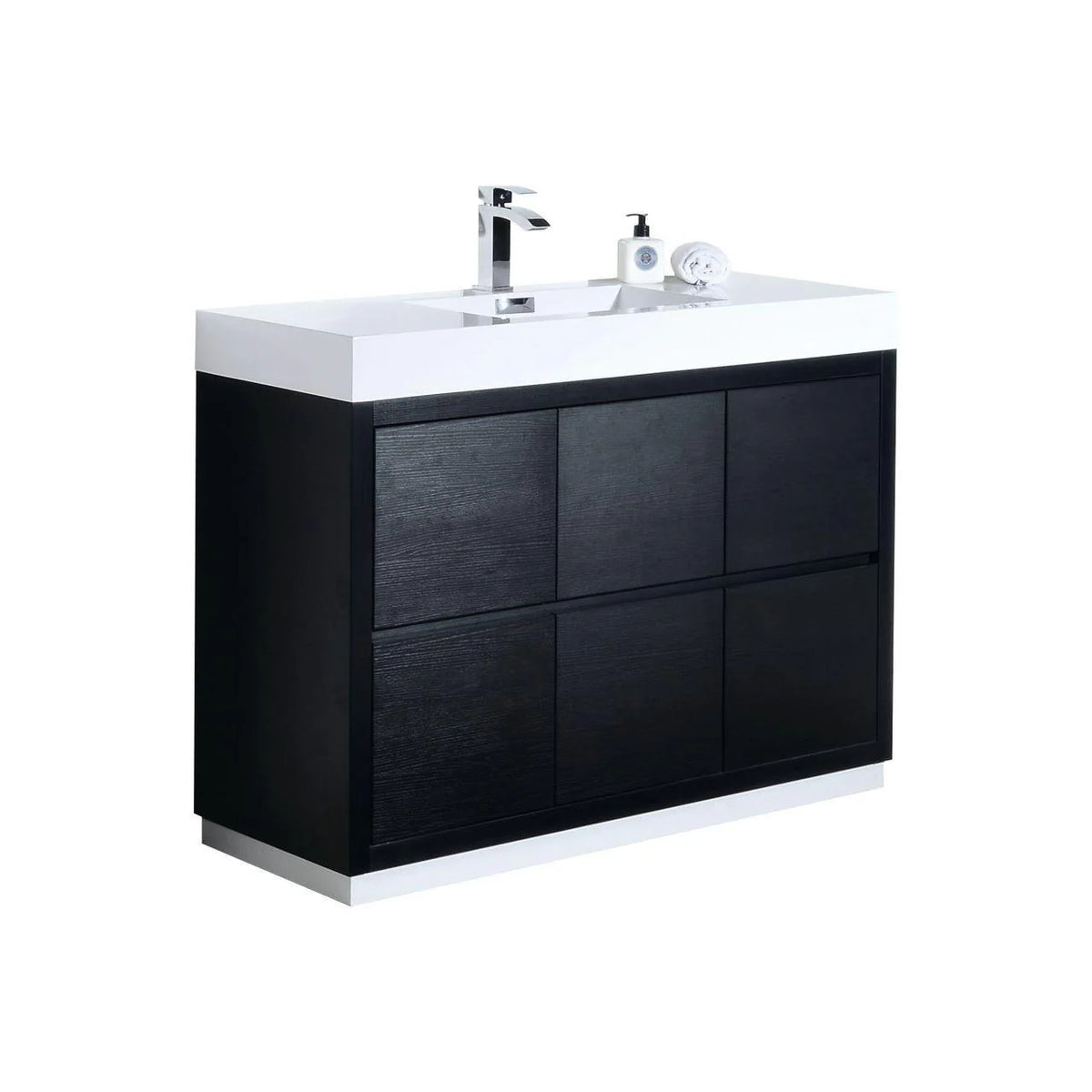 48 in. Free Standing Black Bathroom Vanity Y455