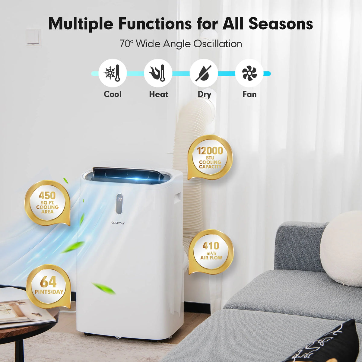 8800 BTU 4-in-1 Portable Air Conditioner N8099