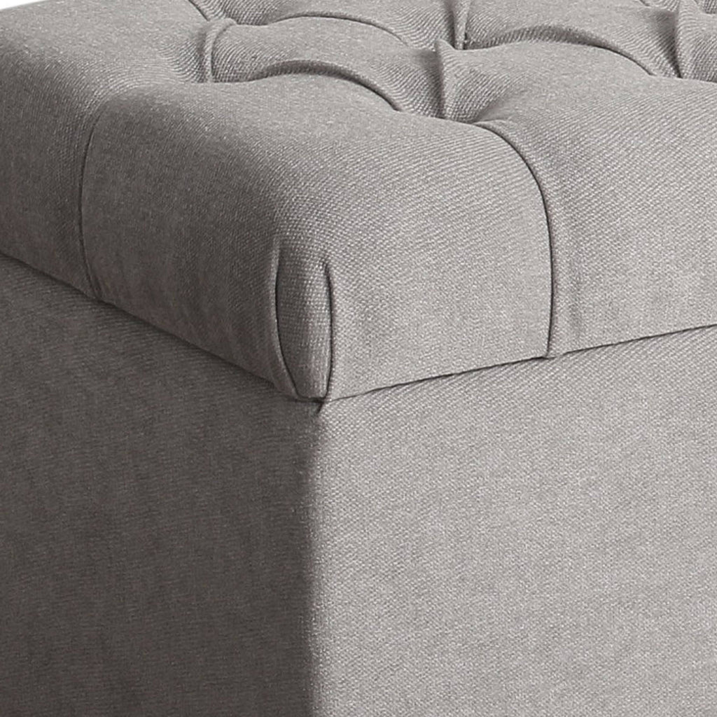 Gray and Brown Fabric Upholstered Storage Bench E688356