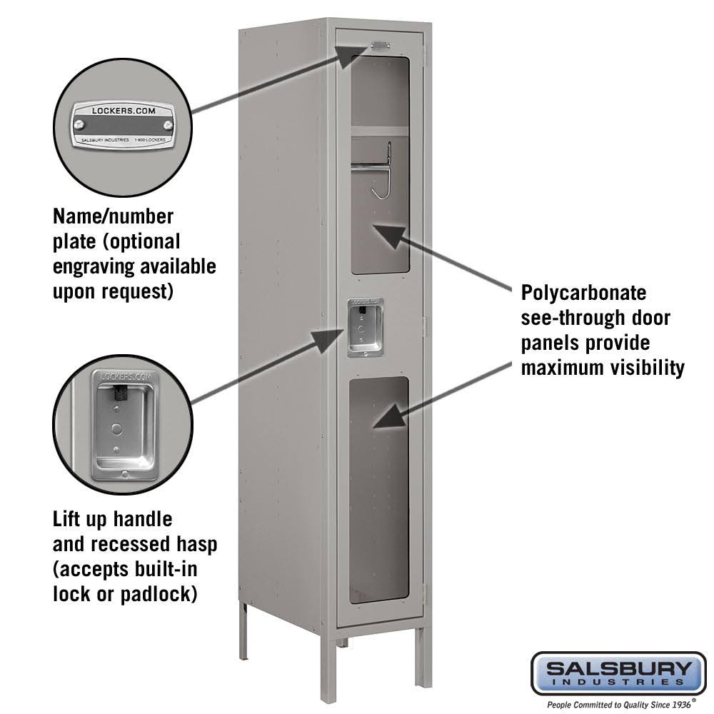 Metal Locker, Single Tier, Gray S5347
