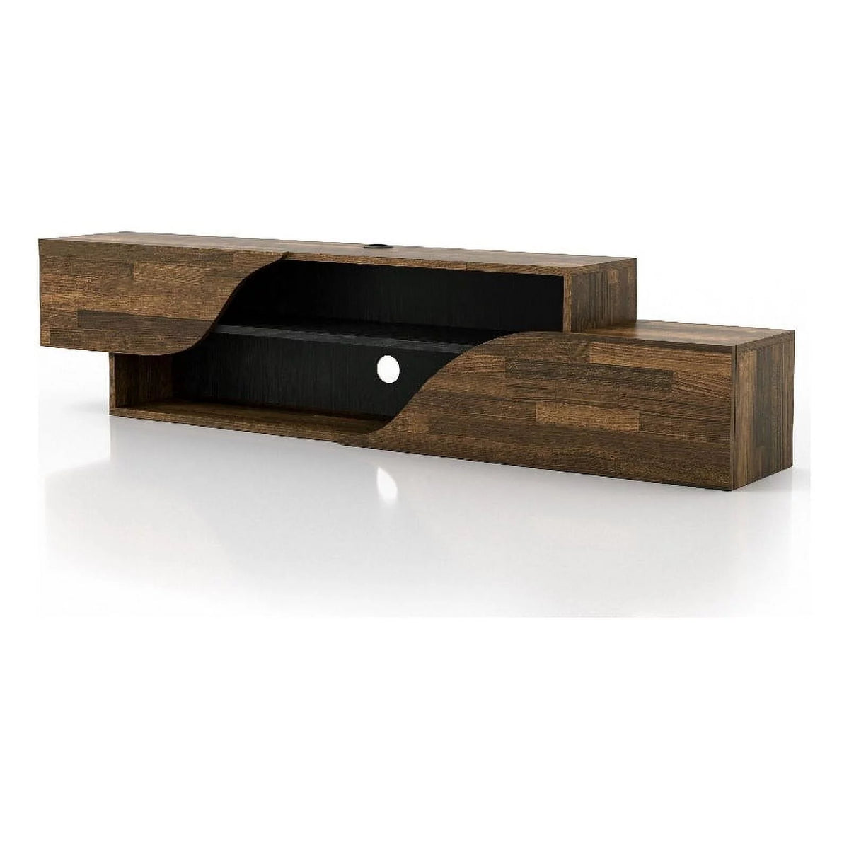 Brown Hickory 2-Shelf Floating TV Console Q2060