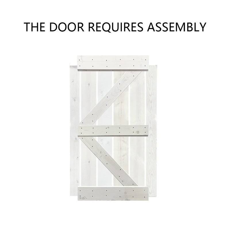 Stained Wood Sliding Barn Door with Hardware Kit M32759