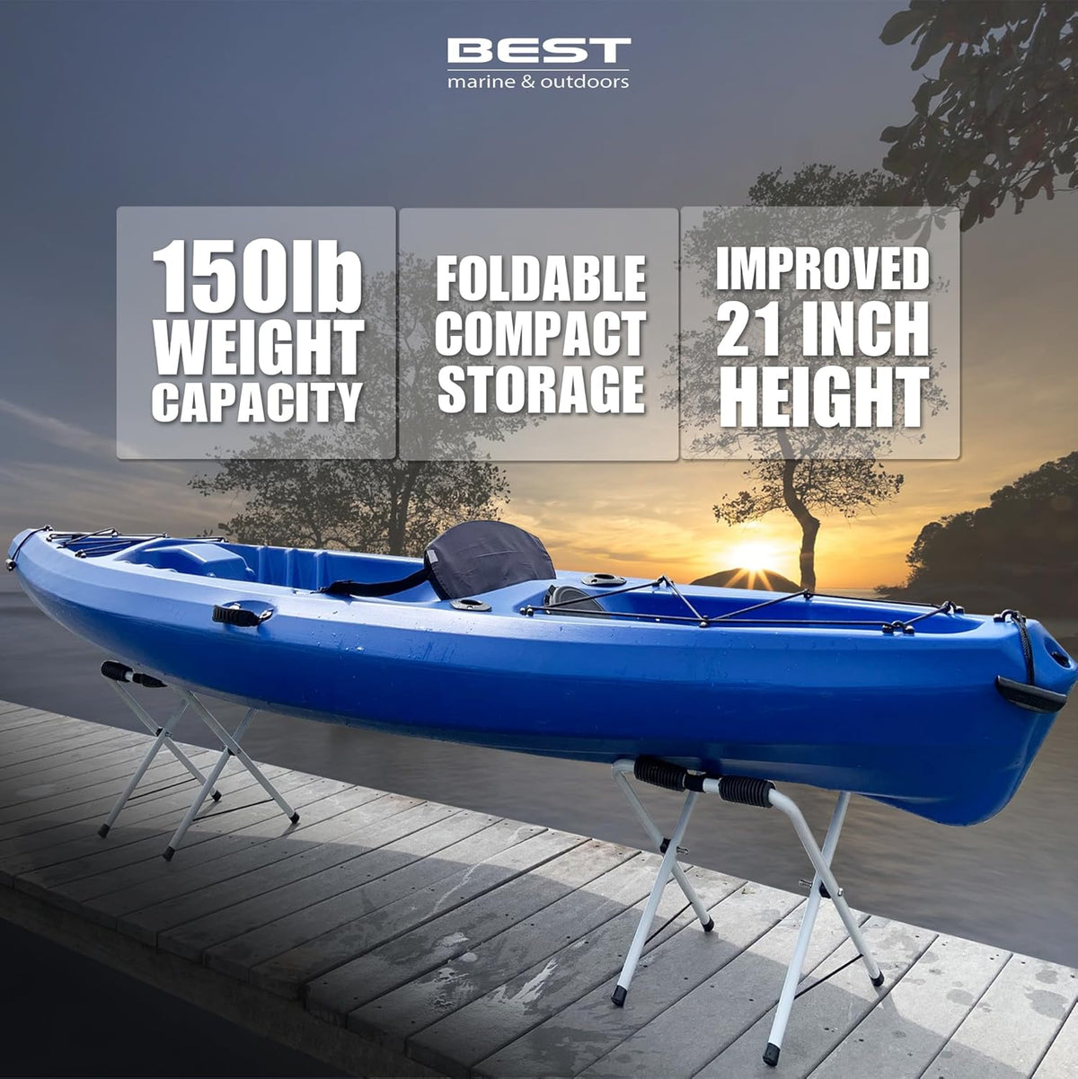 21 Inch Tall Freestanding Kayak Storage Rack B64083