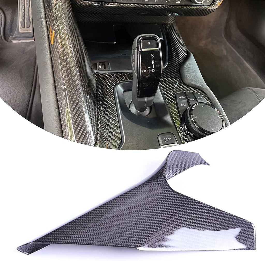 Real Carbon Fiber Car Control Side Gears Panel Protective Cover Trims G474689