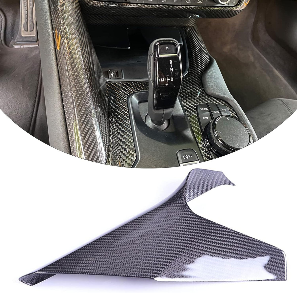 Real Carbon Fiber Car Control Side Gears Panel Protective Cover Trims G474689