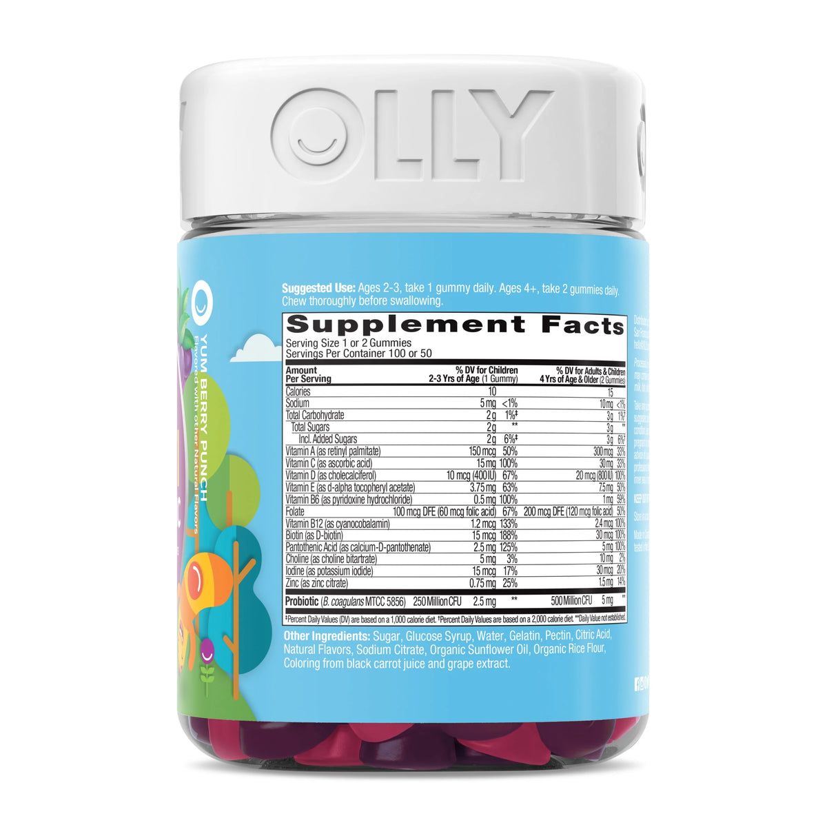 Kids Multivitamin Probiotic Gummy, Berry, 100 Ct W67229