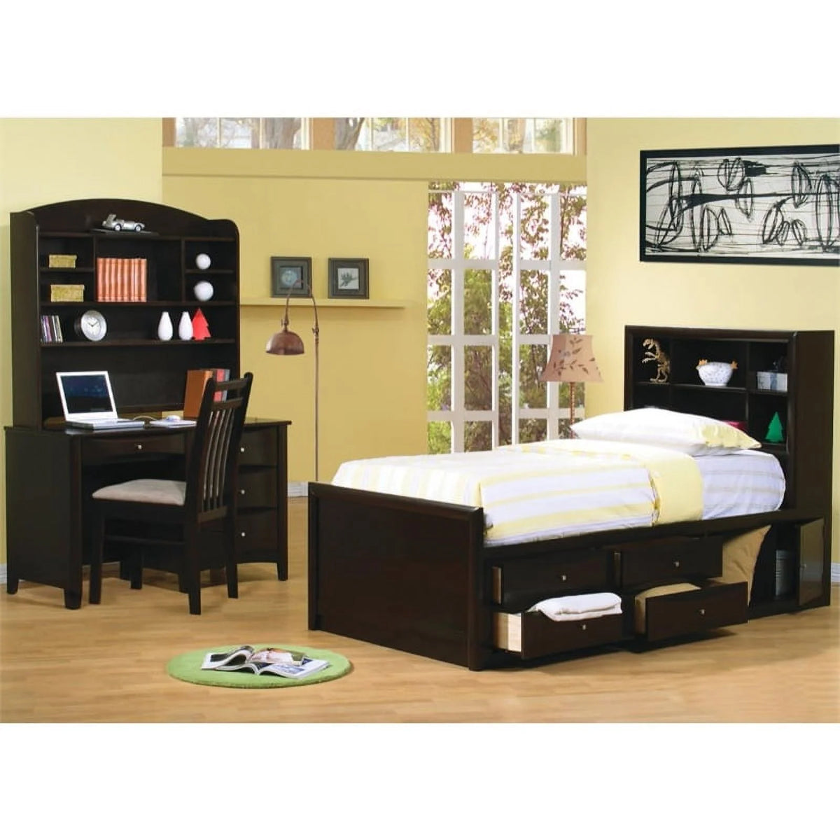 Brown Wooden Chair with Padded Seat I85525