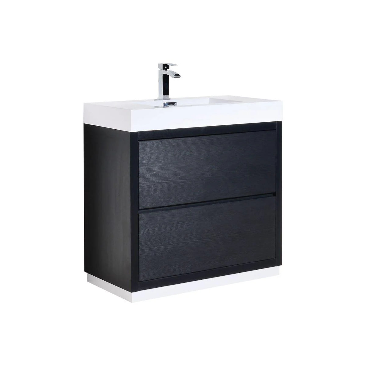 36 in. Free Standing Modern Black Bathroom Vanity V185
