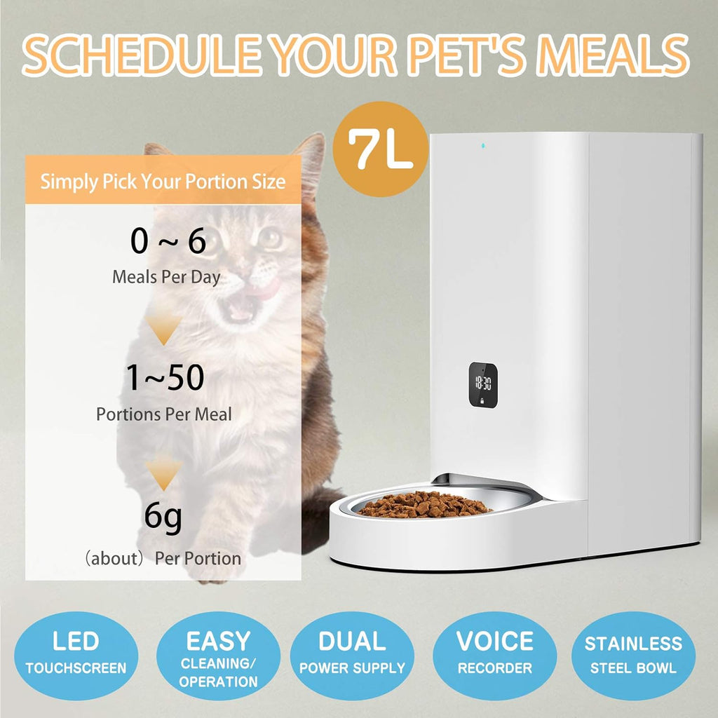 Automatic Cat Feeder with Portion Control, Power Pack of 2 K10586