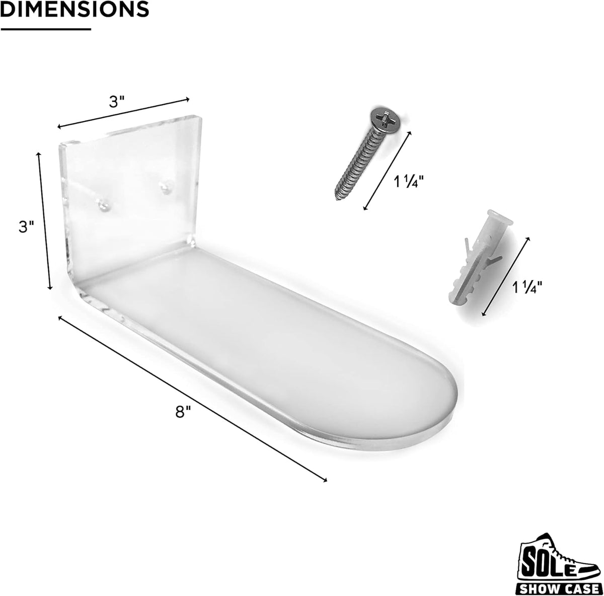 6 Clear Floating Shoe Shelves with Hardware G423714