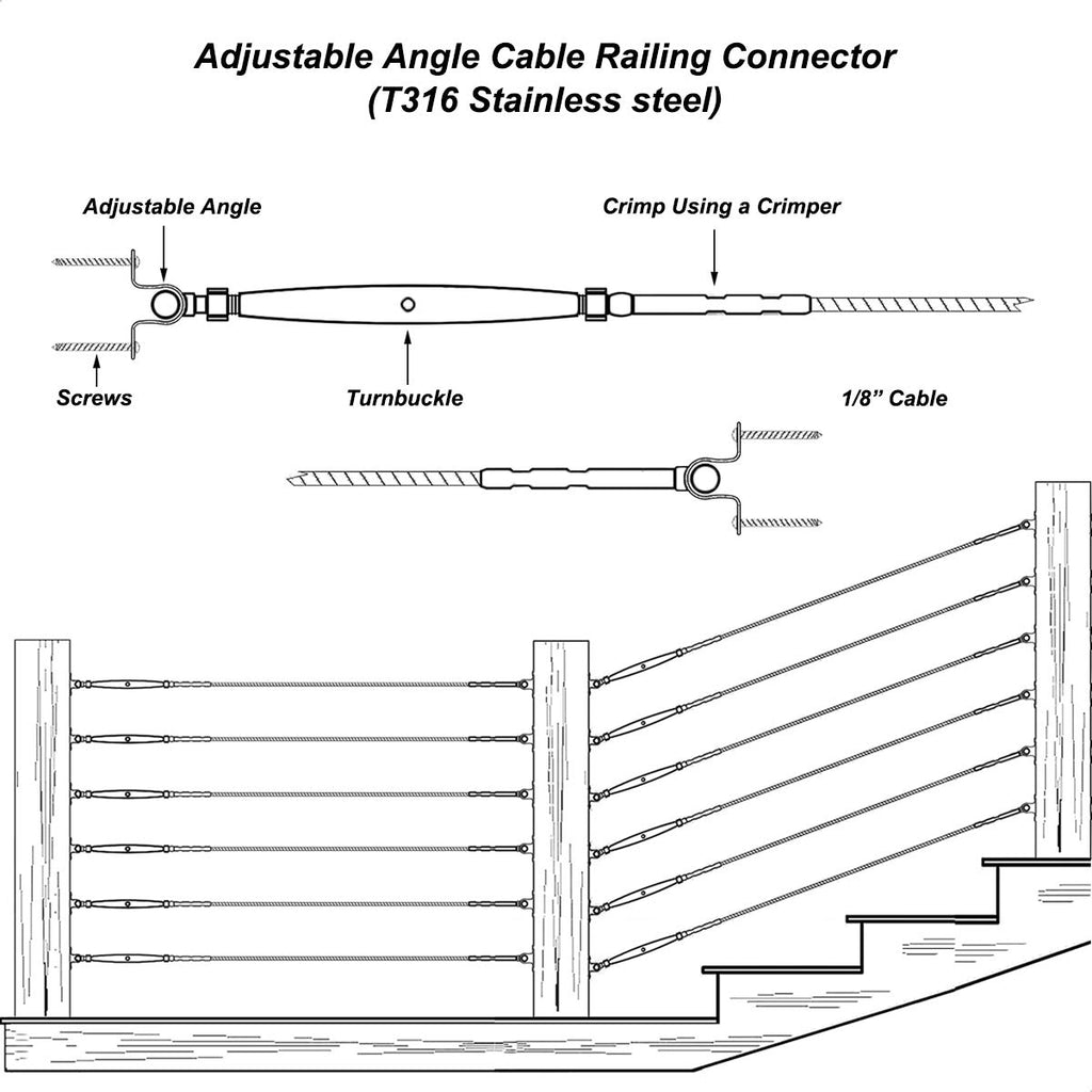 30 Pairs Stainless Steel Cable Railing Kit V818