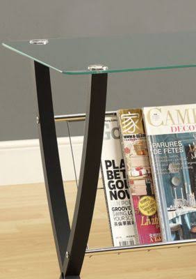Cappuccino Bentwood Magazine Table with Tempered Glass N38168