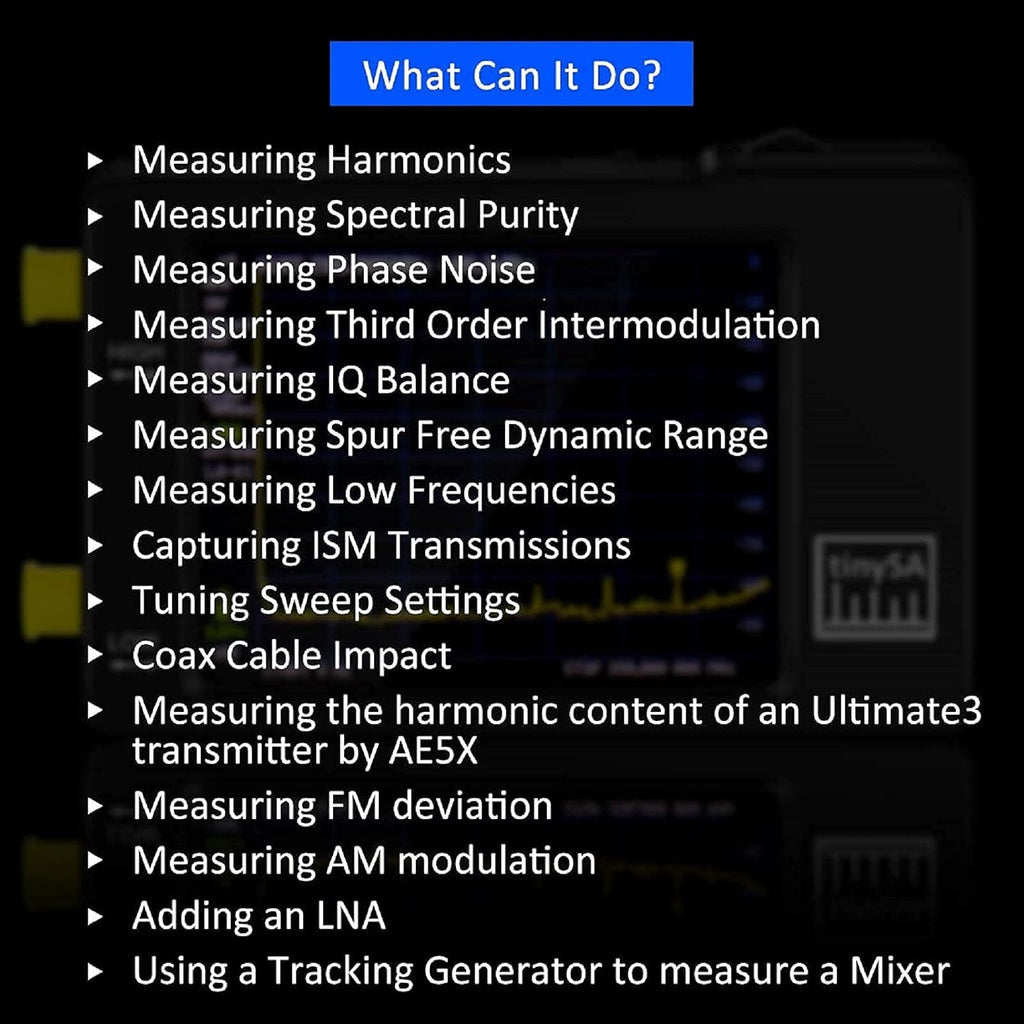 Portable Handheld Spectrum Analyzer with Antenna Cables & Attenuator 0.1MHZ-960MHz 2.8'' Touchscreen F44434