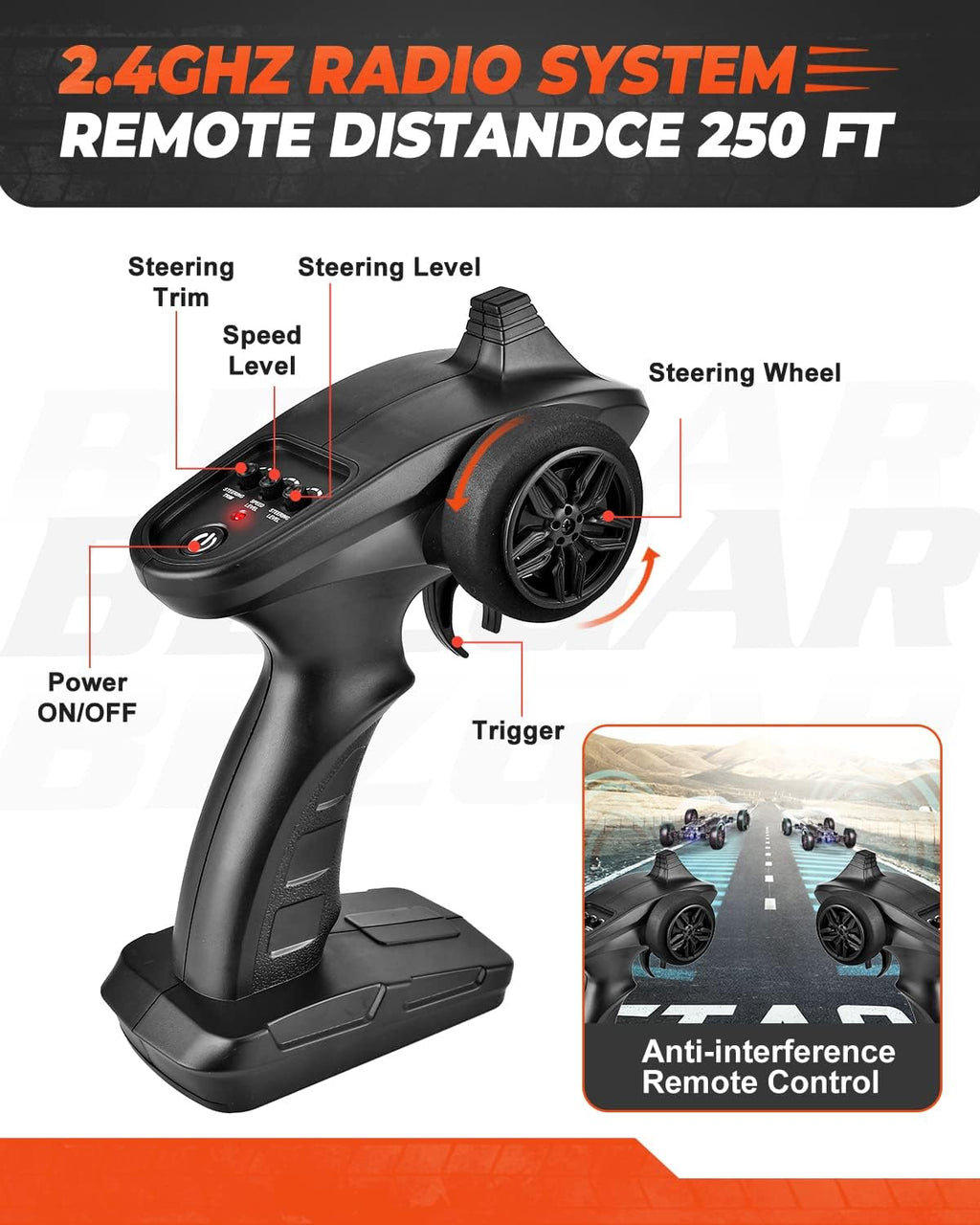4WD 2.4GHz High Speed Remote Control Off Road RC Monster Car with 2 Rechargeable Batteries R480