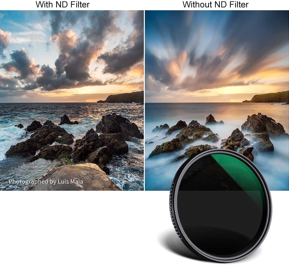 77mm Variable Neutral Density Filter ND8-ND2000 Adjustable ND Filter with Multi-Layer Coatings F71863