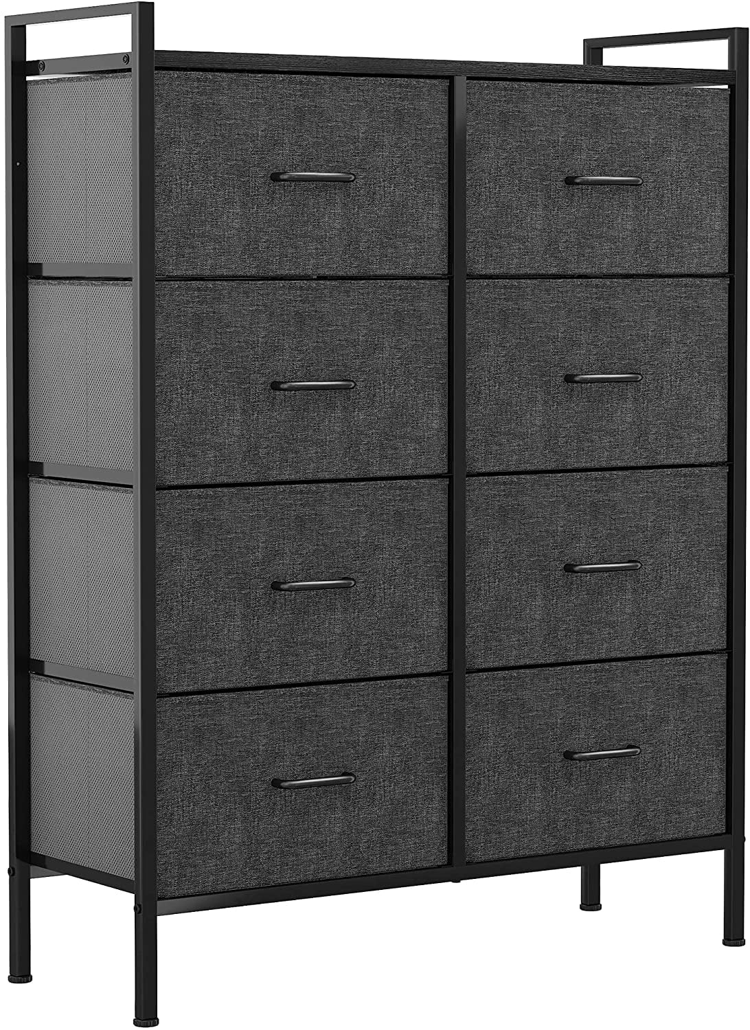 Black Gray 8 Drawer Fabric Dresser Z55557