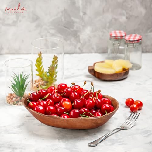 Footed Wooden Fruit Bowl (Mangowood, Natural) O62043