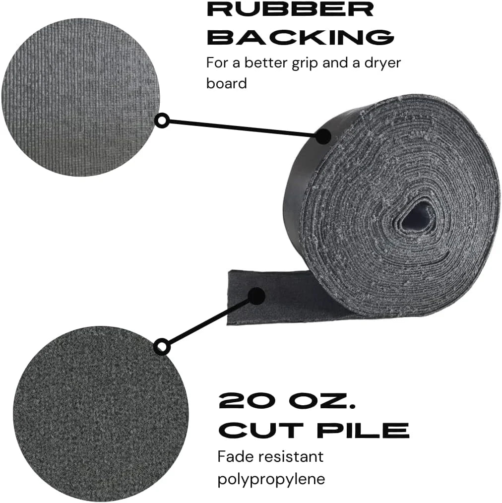 Midnight Grey 20oz 12" Wide x 100' Long Boat Trailer Bunk Carpet V221625