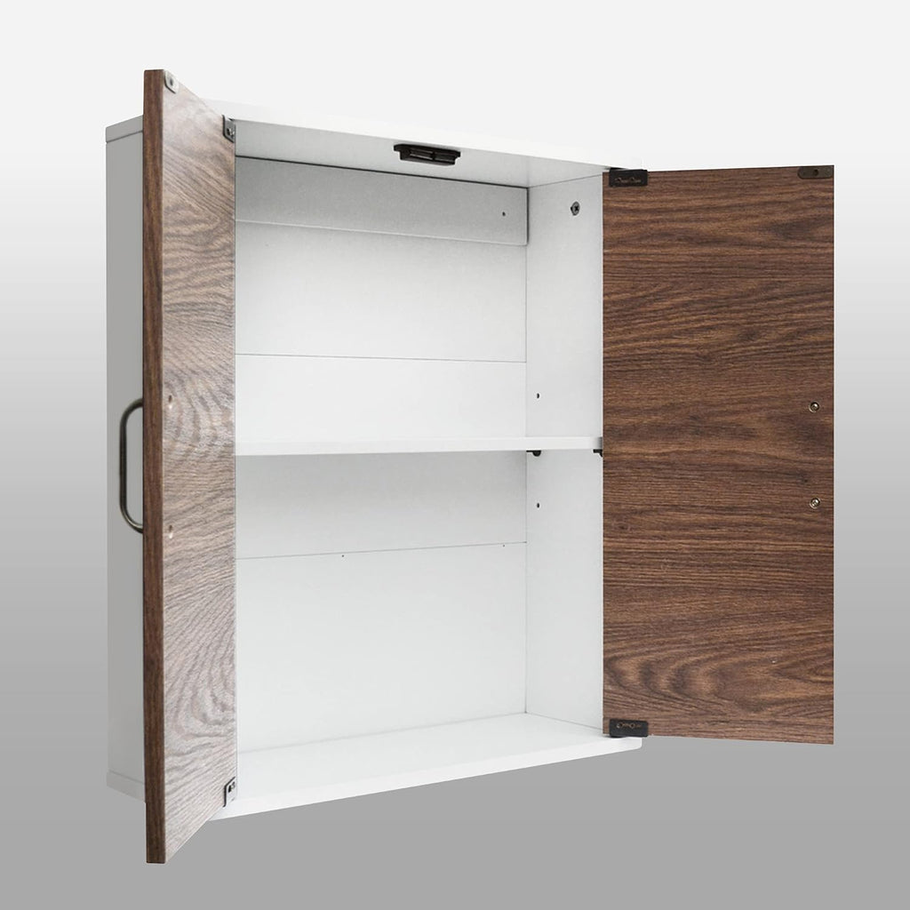 White Natural Wood Bathroom Wall Cabinet I3310