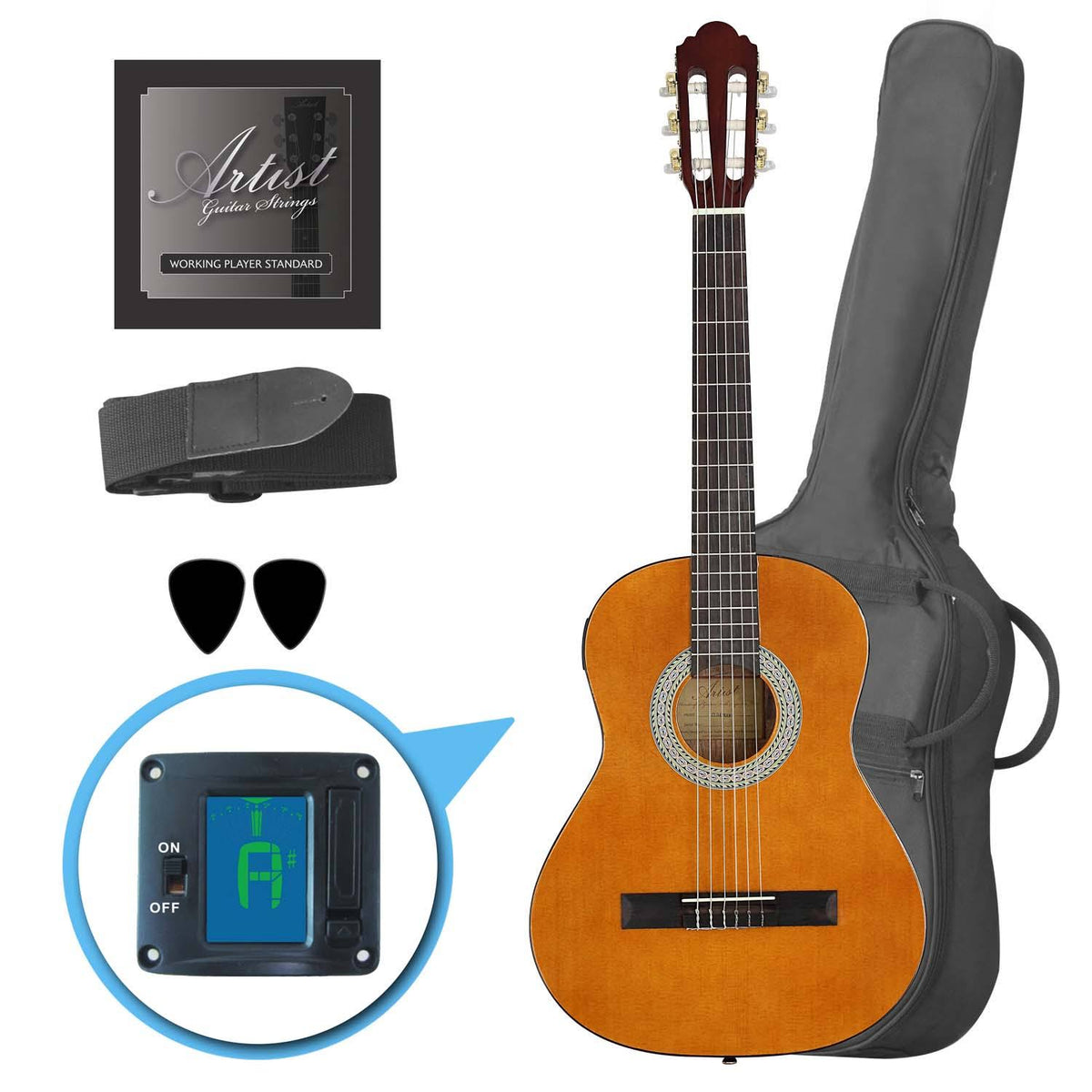 3/4 Size Classical Guitar Pack, Nylon String Q769