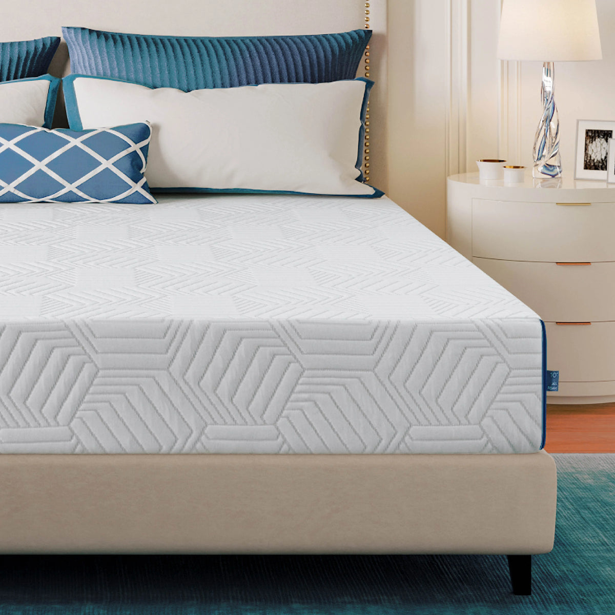 Blue 8 inch Cooling Gel Memory Foam Mattress U714