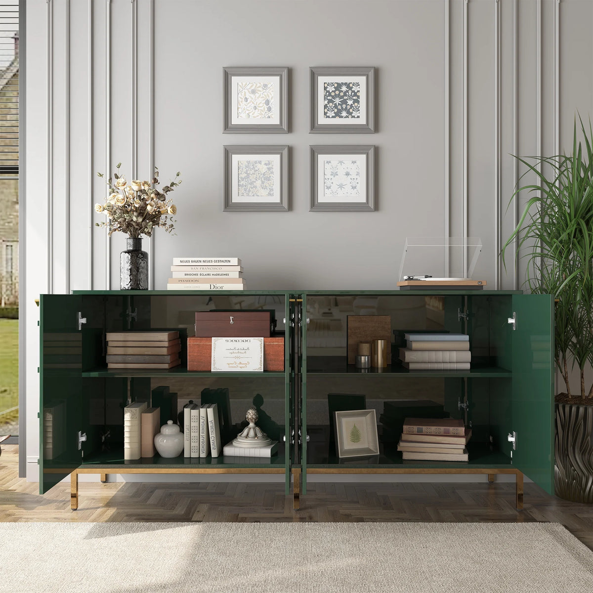 Green High Gloss TV Stand J748343
