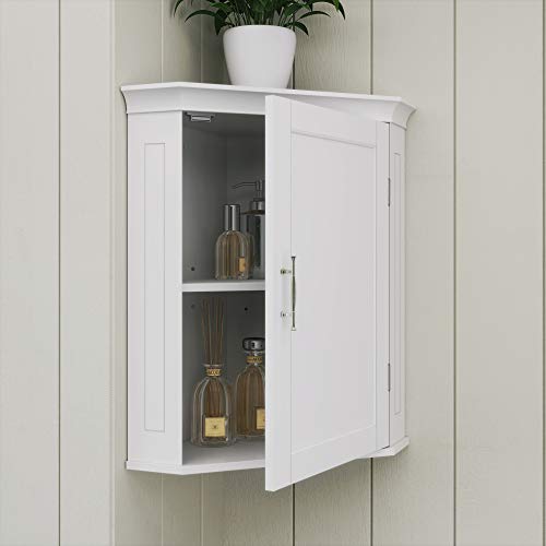 White Corner Storage Wall Cabinet Q21689