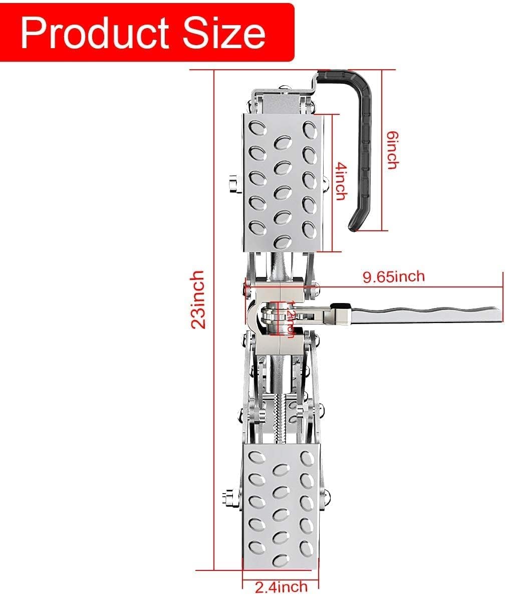 2 Sets 8'' to 17'' Wheel Chocks Stabilizer with Wrench and Code Lock D514515