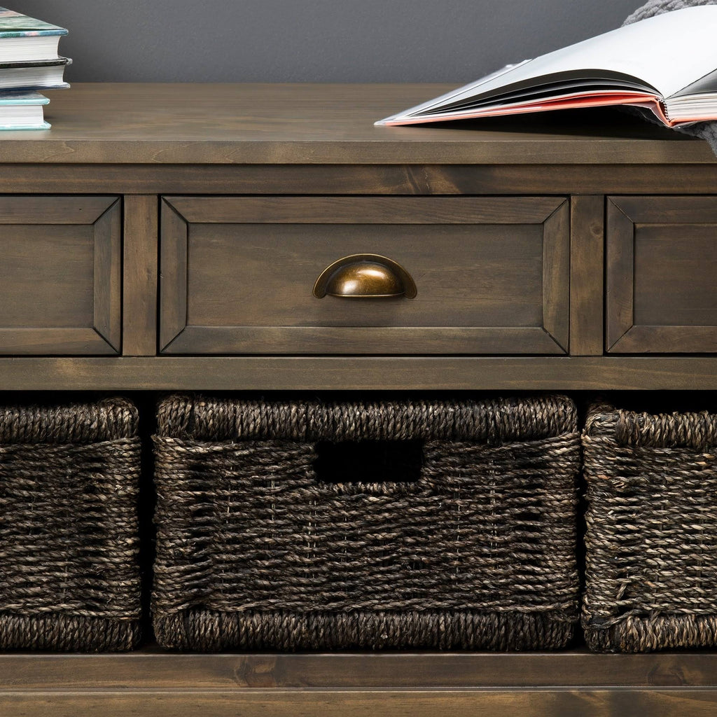 Basket Storage Accent Bench D745299