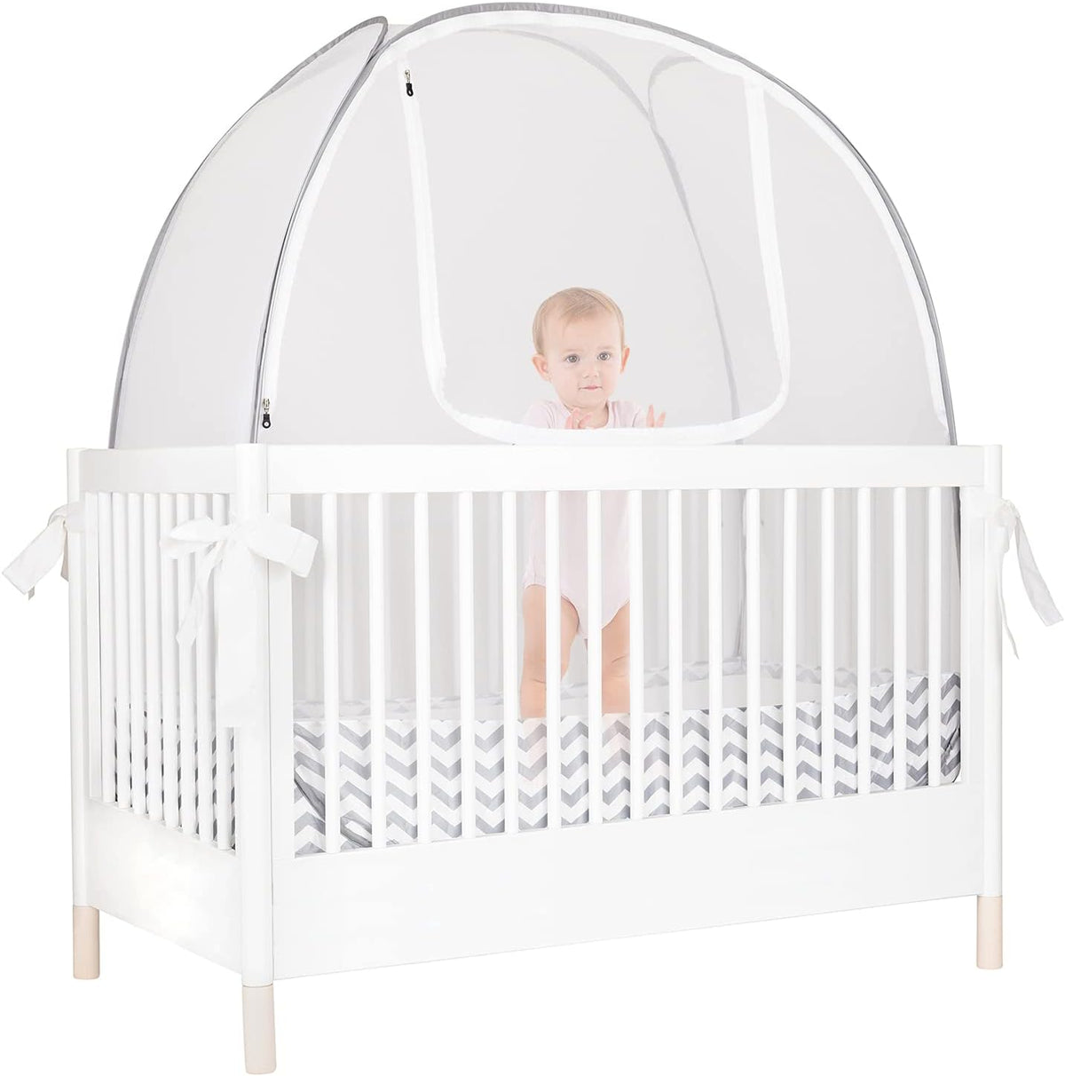 Baby Safety Crib Tent Mosquito Net See Through Mesh Pop-up Canopy Cover G865