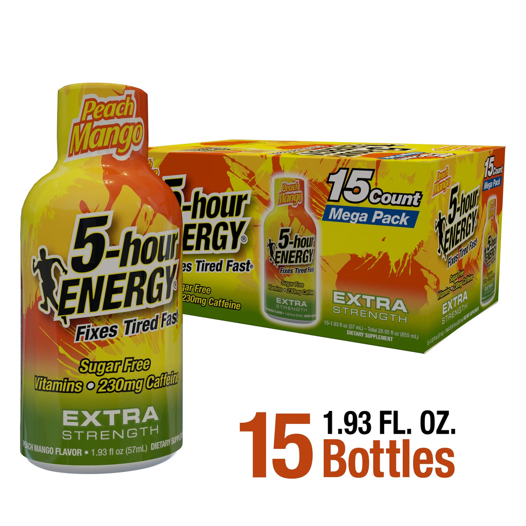 Extra Strength Peach Mango Energy Shot 15 Count I424095