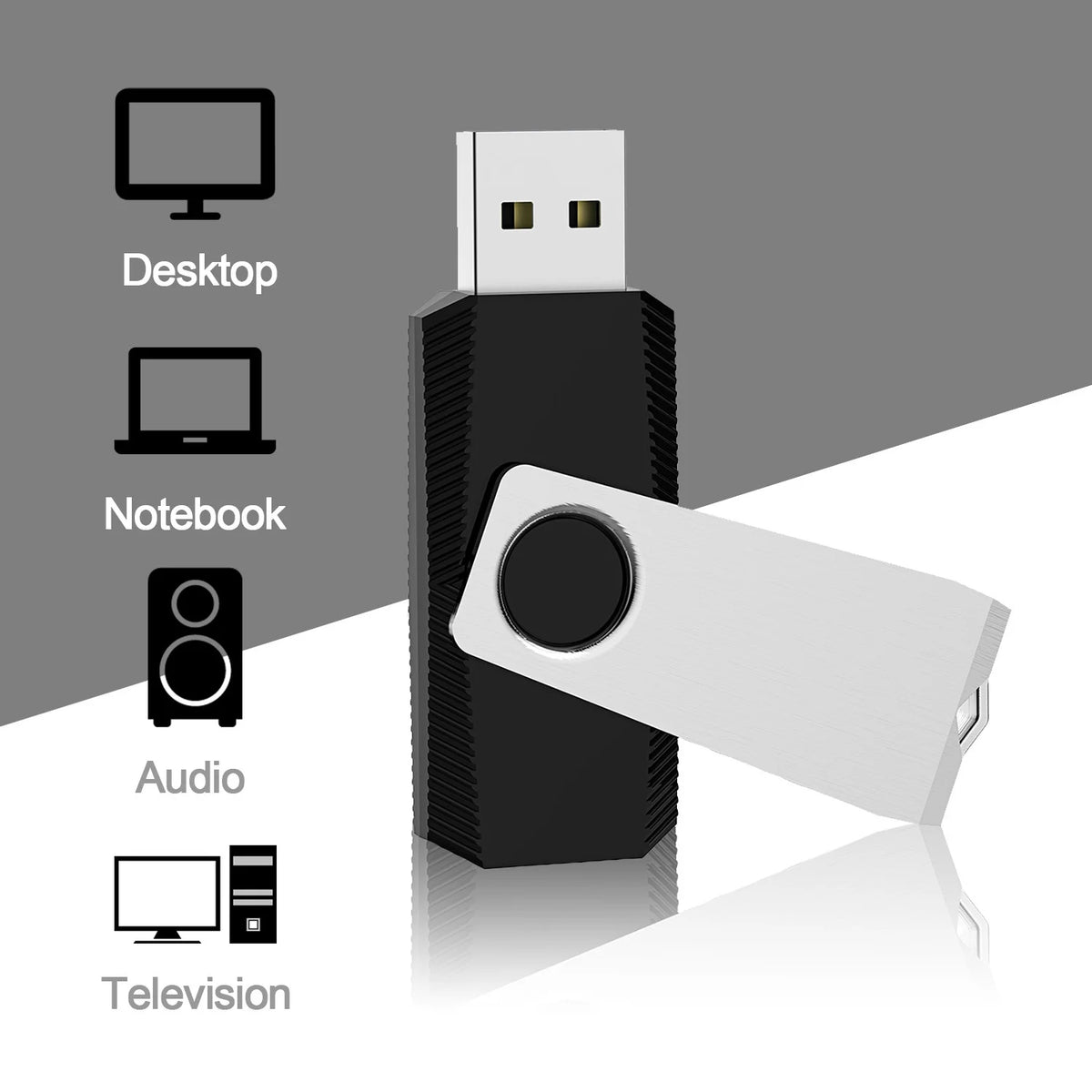 10PCS 128MB USB 2.0 Flash Drive Black N1091