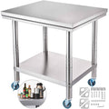 30x22x24x22 Rolling Stainless Steel Top Kitchen Work Table Cart with Casters M14548