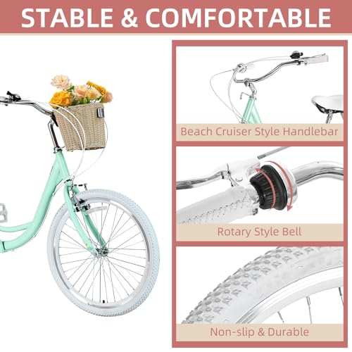 7 Speed 20/24/26 inch Three-Wheeled Bicycle with Basket Q82190