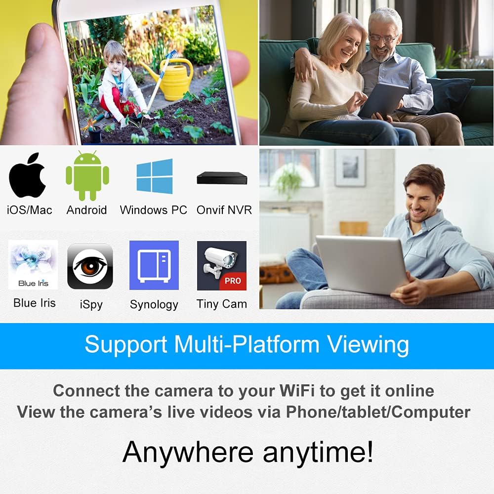 5MP PTZ WiFi IP Security Camera with Color Night Vision N36650