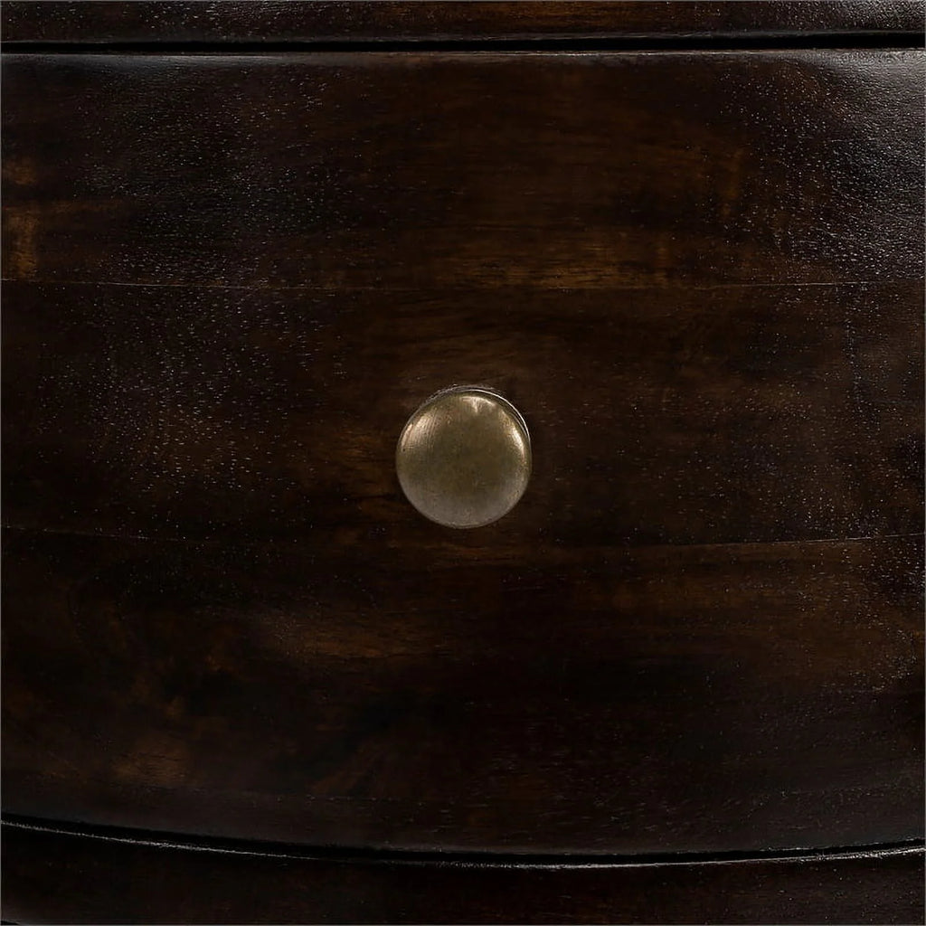 Dark Brown Mango Wood End Table with Storage Set of 2 W3676