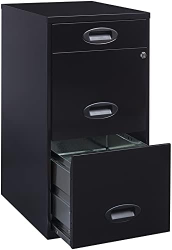 3 Drawer Metal File Cabinet Black O260441