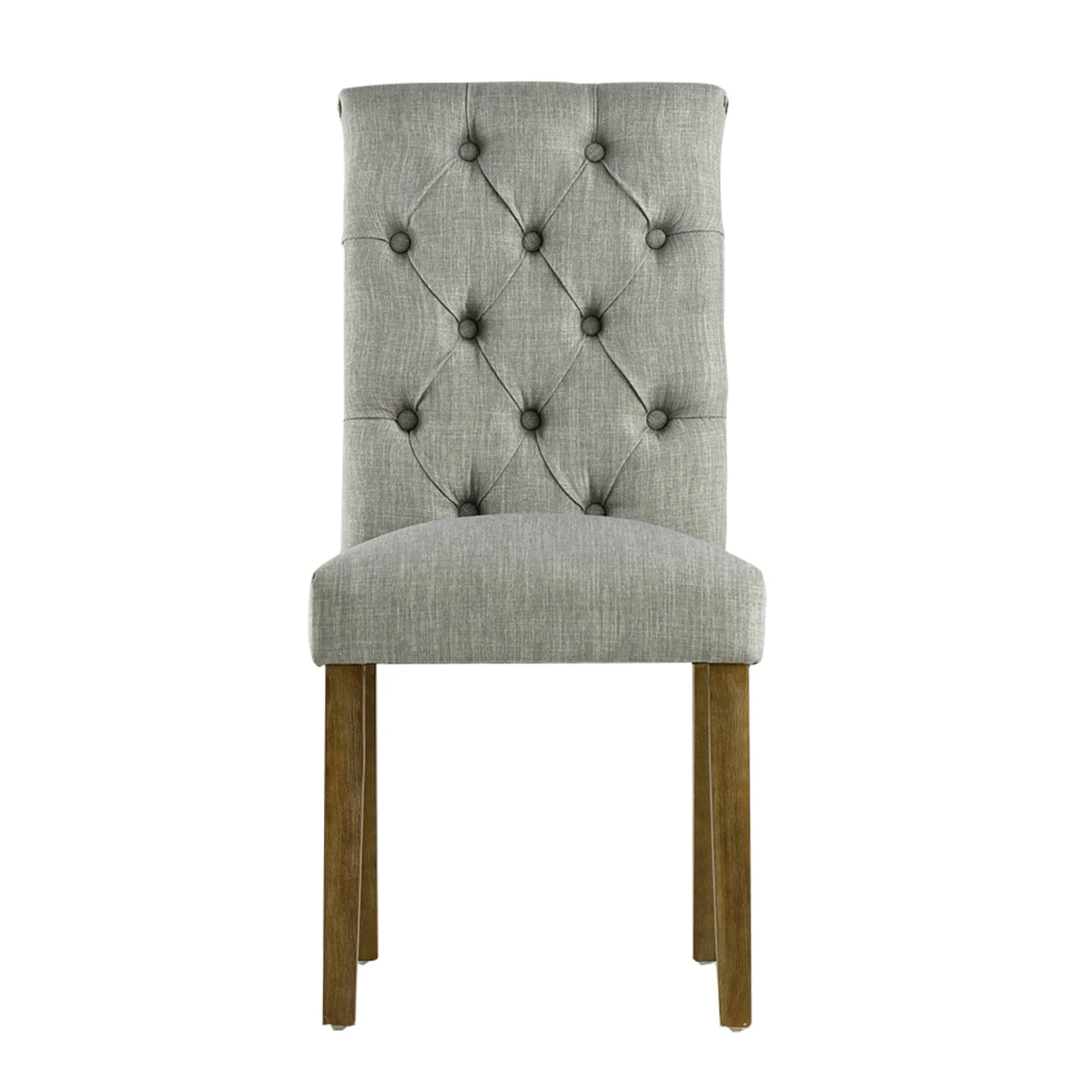 Gray Tufted Back Wooden Dining Chairs with Soft Cushion T144